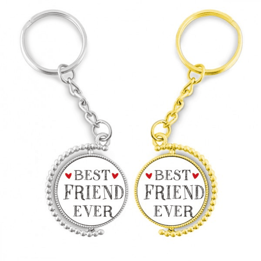 Best friend ever Quote Heart Rotating Rotating Key Chain Ring Accessory ...