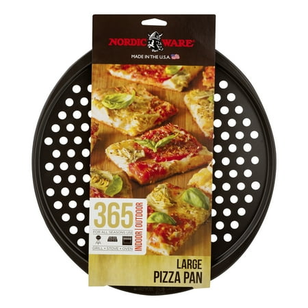 Gourmet Pizza Pan - Nordic Ware Indoor/Outdoor Pizza Pan, Aluminized Steel, 5 Year Warranty, Fits pizzas up to 12