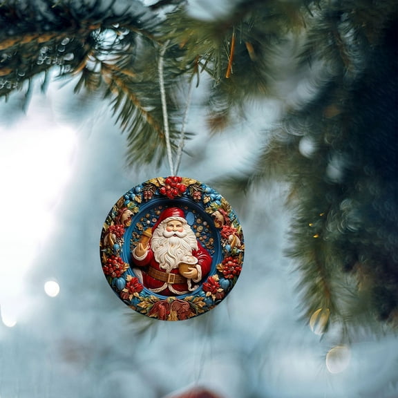 Titcea Christmas Decorations, Santa Claus Vintage Christmas Ornaments, Shatterproof Hanging Xmas Tree Ornaments for Holiday Wedding Party Decoration, Christmas Gifts