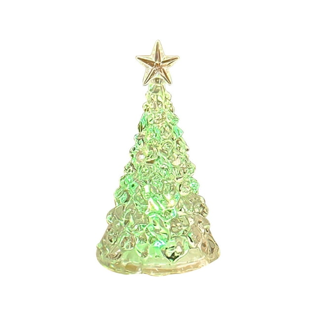 Color Changing Led Christmas Tree Light Crystal Decor Battery Operated Holiday Tabletop Decor Plastic Material Festive Home Decor Gift For Children Bedroom B