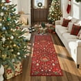 thumbnail image 7 of Lahome Decor 2'x6' Christmas Botanical Kitchen Rugs,2x6ft Christmas Runner Rug For Hallway Non Slip Washable,Holiday Decor Floral Indoor Runners for Entryway Bedroom Laundry,Red, 7 of 7