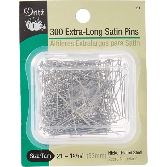 300Pk Extra Long Satin Pins - Size 21