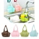 thumbnail image 5 of Cesta de PVC para esponjas de fregadero de cocina, organizador colgante para grifos, esponjas y paños, colores azul, verde y café, paquete de 1, 5 of 7