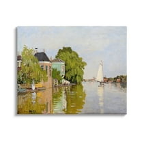 Stupell Industries City Town Along Water Canal Sailboats Reflection Painting Gallery Wrapped Canvas Print Wall Art, Design by Lettered and Lined