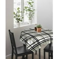 thumbnail image 3 of Sage Green Black Grey Plaid Square/Round Tablecloths 52x52,Simple Check Stripes Lines Country Table Cloth Table Cover Indoor/Outdoor Tabletop Decor for Wedding Holiday Party Dinner Baby Shower, 3 of 7