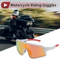 thumbnail image 2 of 1 Set Motorcycle Riding Goggles PC Tri-Acetyl Cellulos UV400 Outdoor Sports Sunglasses for Motocross Dirt Bike ATV Red Lens White Red Frame, 2 of 6