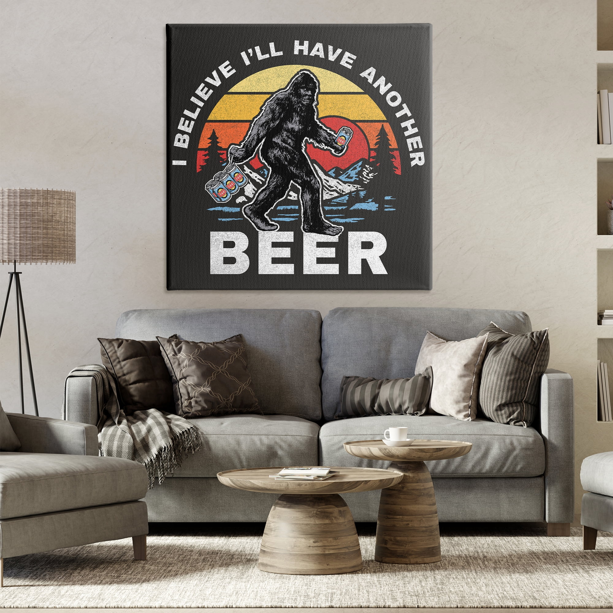 Stupell Industries Another Beer Monster Novelty Painting Gallery Wrapped Canvas Art Print Wall Art, 36 x 36