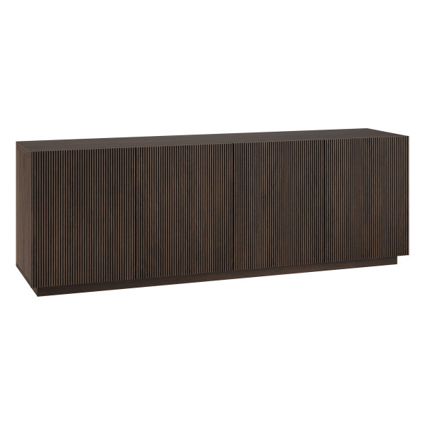Halifax Rectangular Fluted TV Stand for TV's up to 75" in Alder Brown
