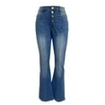 thumbnail image 4 of JNGSA Slimming Fit Jeans for Women,Women's High Waist Wide Leg Jeans Classic Skinny Denim Pants for Teen Girl Bell Bottom Jeans Button Fly Jeans Clearance, 4 of 6