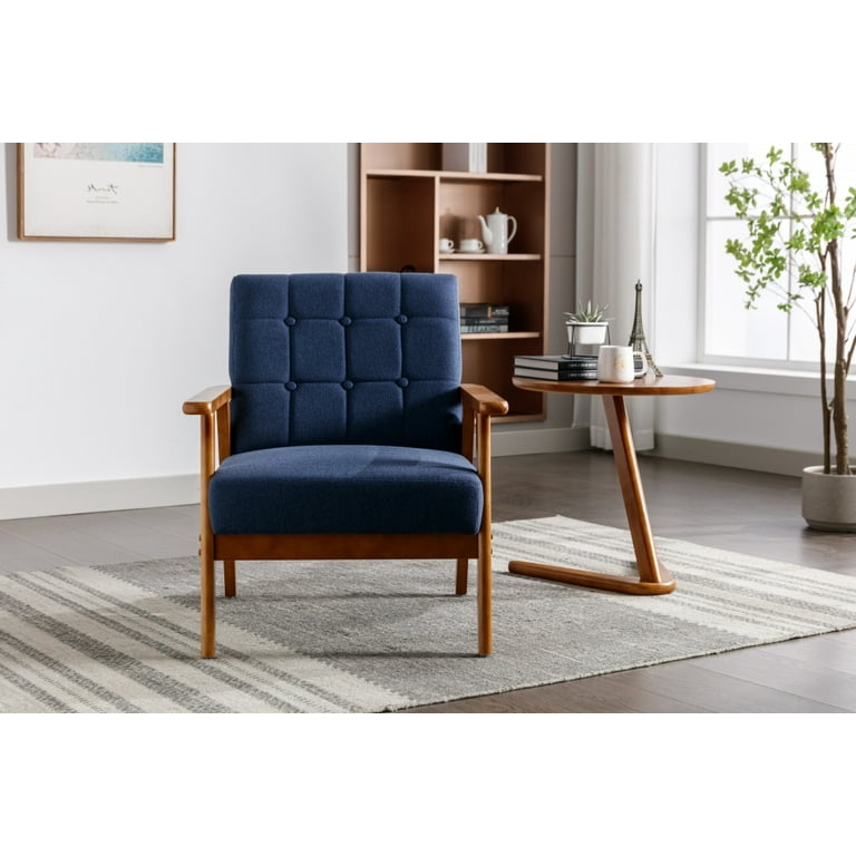 Mid Century Modern Accent Lounge Chair Linen Office Reception