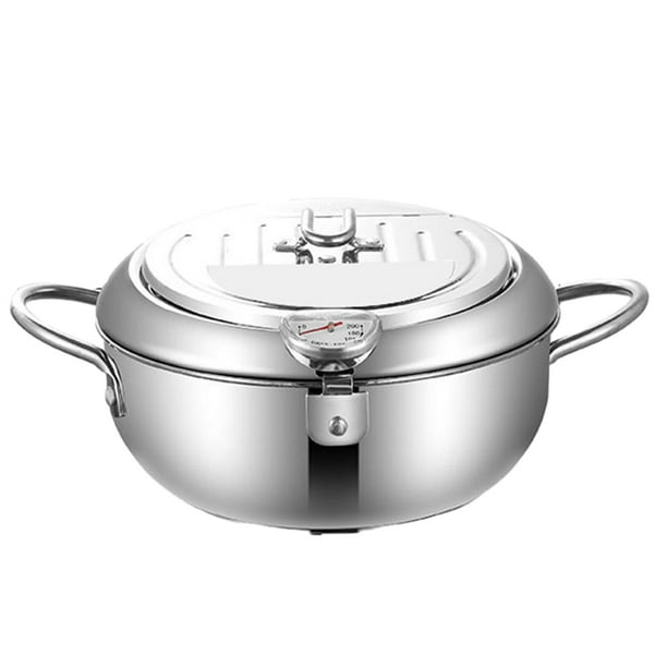 Wosthever Freidora de acero inoxidable resistente y duradera con control de temperatura y escurridor de aceite Cocina y Comedor