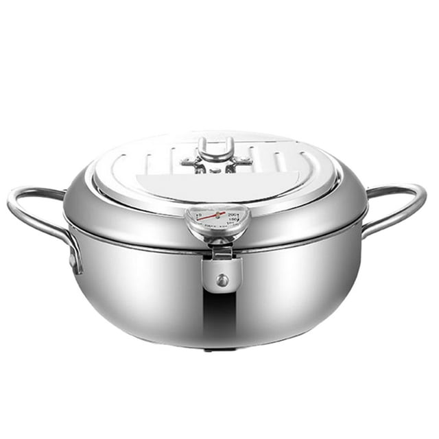 Wweixi Friteuse en Acier Inoxydable Durable avec Contrôle de Température pour Toute Cuisine
