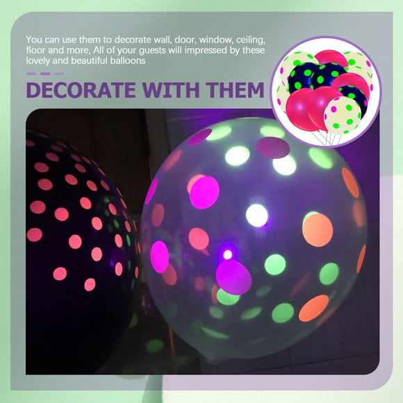 OULII 50Ud Globos De Látex Neon Con De Puntos Para Ambiente Alegre En Celebraciones