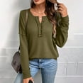 thumbnail image 2 of Waffle Velvet Knit Sweater Shirts for Womens Light Warm Ultra Soft Textured Pullover Sweater Blouses Henley Neck Tops Long Sleeve Blouses Spring Outfits 2025 Pullover Fall Winter Clothes, 2 of 7
