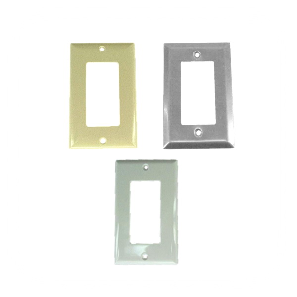 IEC WB10001 Plastic Wall Plate with Decora style Cutout Black Plastic