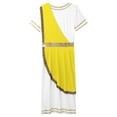 thumbnail image 6 of iixpin Mens Halloween Toga Robe Ancient Roman Costume Short Sleeve Greek God Tunic with Belt Yellow M, 6 of 7