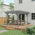 thumbnail image 2 of GVN Patio Garden Pergola, Pergola Canopy,12' x 10' Wooden Pergola, Outdoor Grape Gazebo for Garden, Patio, Backyard, Deck, Gray, 2 of 11