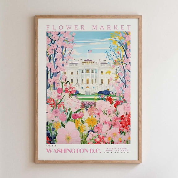 D.C. Flower Market Floral Travel Wall Art Home Decor Unframed Paper Print