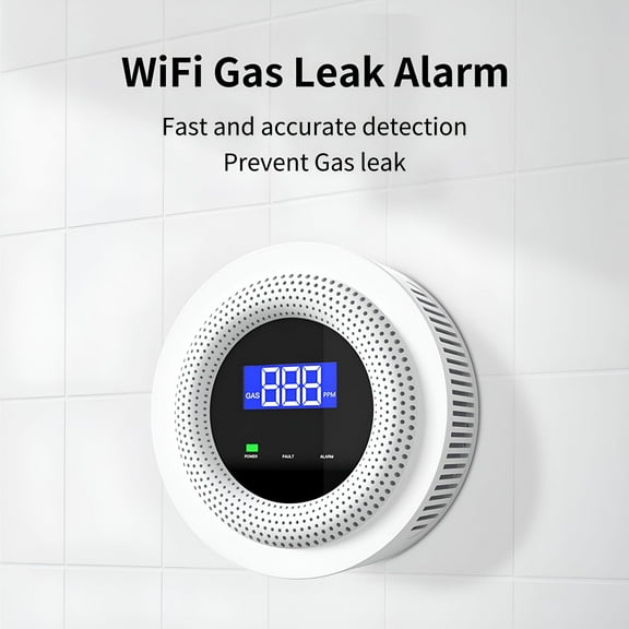 GJX WiFi Gas Leak Alarm Sensor for Natural Gas Biogas Methane SmartLife Remote Control