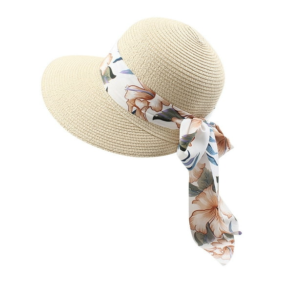 Wijhcboe 2025 Womens Sun Straw Hat Men's Sun Hat 61 Summer Hat Foldable Roll Bucket Hat Stylish Up Floppy Beach Hats Men's Sun Hat Blue UV UPF50 Caps Hat Grandpa Fisherman Hat