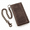 Antique Brown, variant on Brown with Flag RFID Blocking Tri-Fold Cowleather Long Wallet with Steel Chain