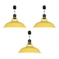 thumbnail image 1 of FSLiving J-Type Track Lighting E26 Base Industrial Adjustable Angle Lamp Yellow Metal Shade with Matte Black Socket Track Light Fixture for Slope Ceiling Gimbal,Bulb and Track Not Included - 3 Lights, 1 of 7