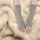 thumbnail image 5 of Guantes de invierno cálidos sobre el codo para mujer, guantes largos sin dedos con orificio para el pulgar, calentador de brazos de punto, 5 of 5