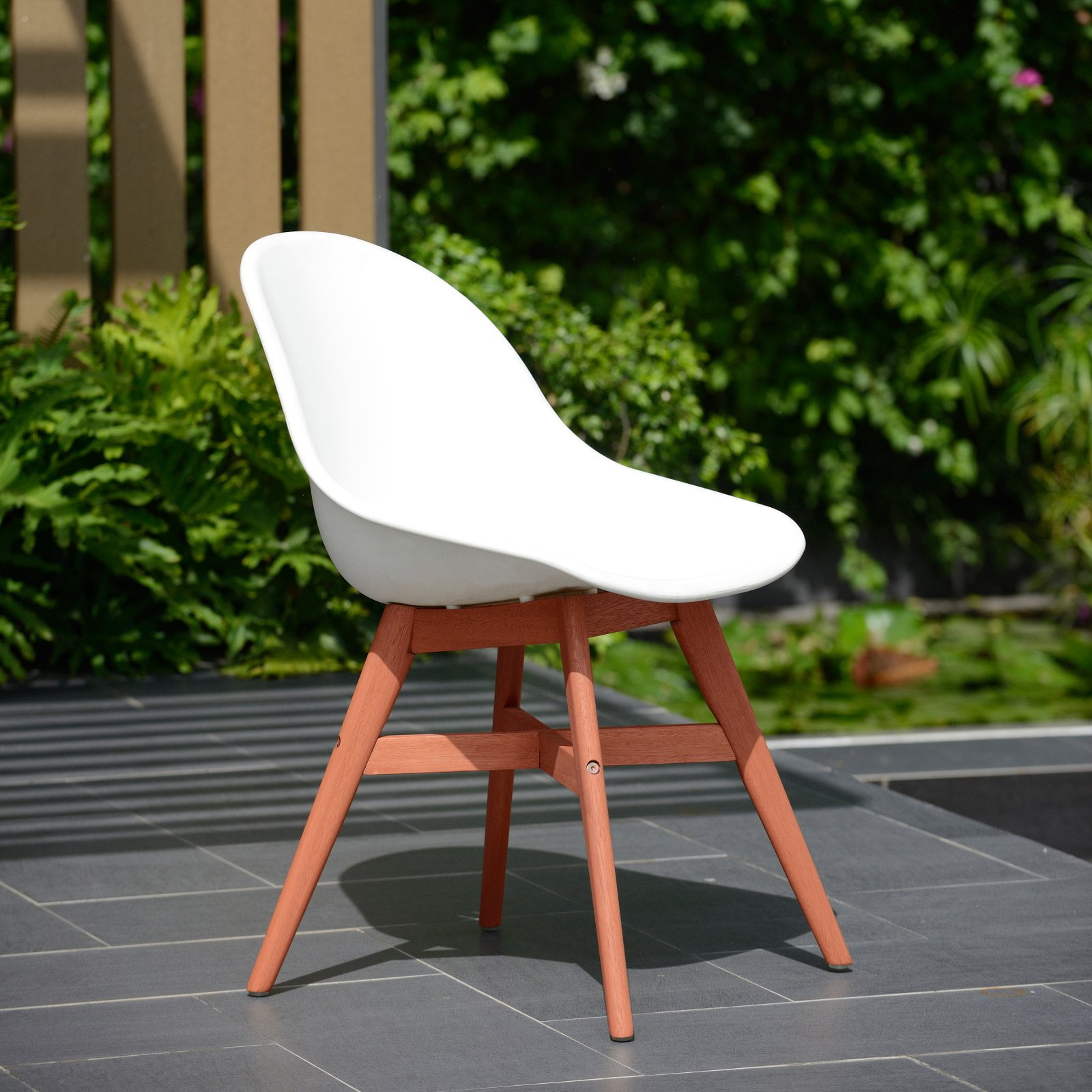 Amazonia Valli Wood Patio Dining Chair without Arms Set of 4