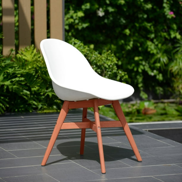 Amazonia Valli Wood Patio Dining Chair without Arms Set of 4