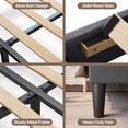 thumbnail image 4 of Upholstered Queen Bed Frame, Sturdy Metal Platform, 800lb Capacity, No Box Spring Needed and Noise-free, Dark Gray, 4 of 8