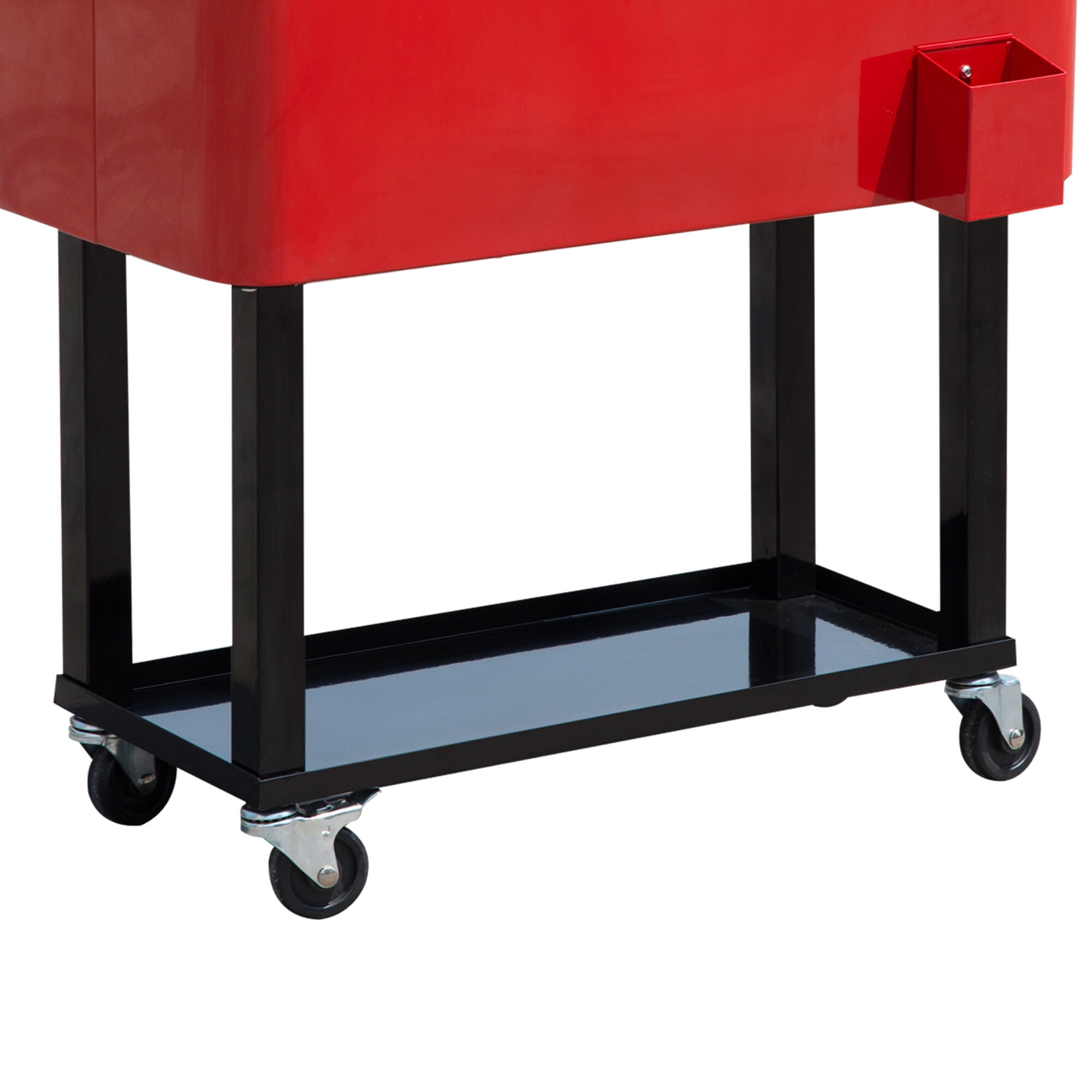 French Door Refrigerators For Kitchen, 80 QT Rolling Cooling Bins Ice Chest on Wheels Outdoor Stand Up Drink Cooler Cart for Party, Red, Red Kitchen Refrigerators