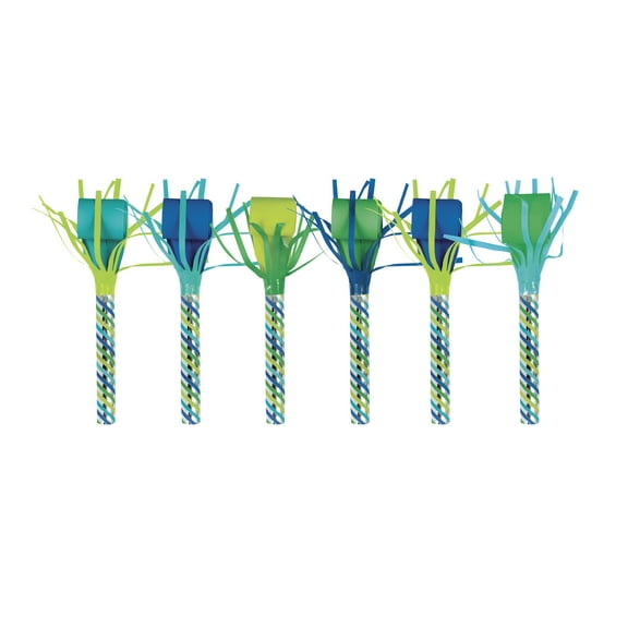 Unique Industries Assorted Colors Birthday Party Noisemakers, 6 Count
