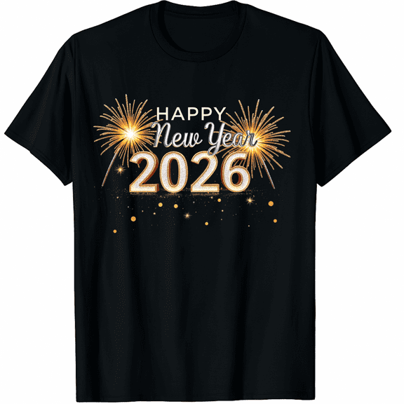 Happy New Year Party 2026 Fireworks Family Matching Costume T-Shirt for Men Women