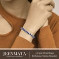 thumbnail image 5 of JeenMata 11 TCW September Blue Sapphire - Oval Cut Birthstone Tennis Bracelet for Women in Eternity Design - White Gold Plating, Female, Adult, 5 of 9