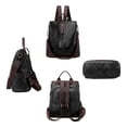 thumbnail image 4 of Mochila de PU para mujer, bolso de hombro convertible para viaje, de diseñador, informal, para universidad, 30x29x12cm, 4 of 7