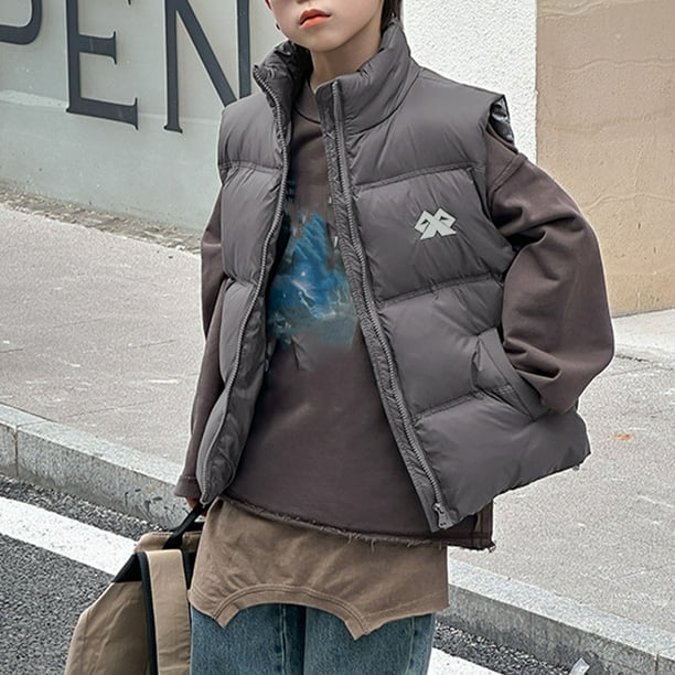 Cowsor Kids Puffer Vest - Full Zip Midweight Thick Insulated Sleeveless Jacket for Kids - Outdoor Quilted Puffer Winter Vest