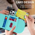 thumbnail image 3 of Wallet Cases for iPhone 14 Pro Max with Card Holder 6.7",PU Leather Magnetic Clasp [360° Rotatable Ring Holder Kickstand] Heavy Duty Flip iPhone 14 Pro Max Case for Women Girls,(Mint Green), 3 of 13