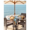 thumbnail image 2 of Outdoor Tablecloth with Umbrella Hole and Zipper, Fall Pumpkins Orange Blue Square Table Cloth 54x54 Inch Waterproof Tablecloth, Thanksgiving Botanical Rustic Picnic Table Cover for Patio Camping, 2 of 7