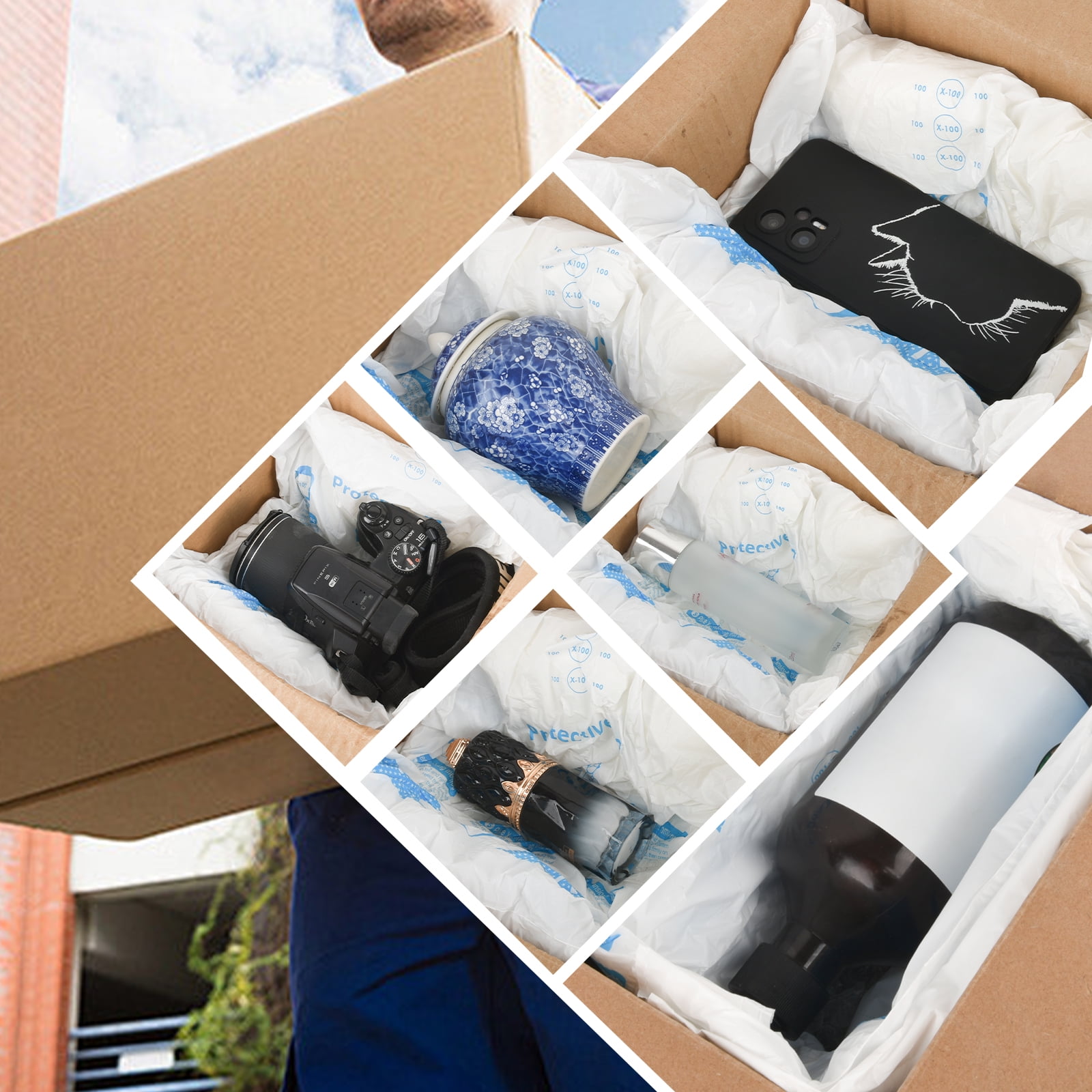 8 Pcs 14"x16" Expanding Foam Packaging For PC & Irregular-Shaped