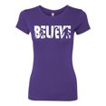 thumbnail image 2 of Wild Bobby Believe Bigfoot Aliens Women Slim Fit Junior Tee, 2 of 6