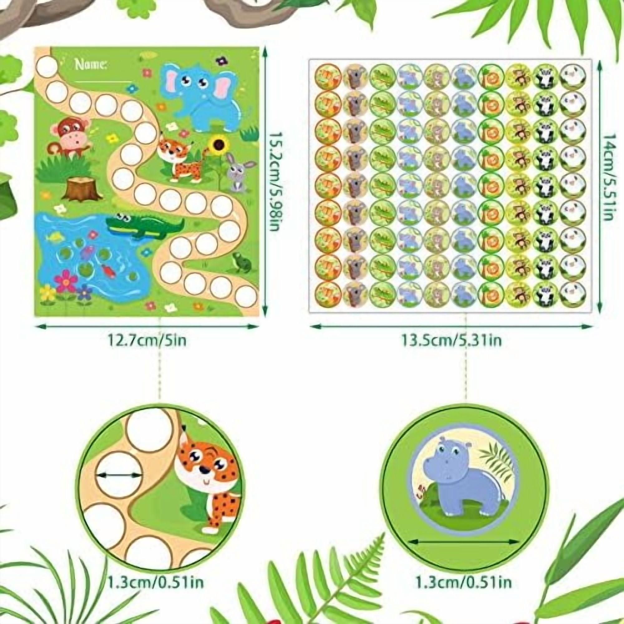100 Pieces Sticker Charts for Kids Incentives Reward Chart for Kids Behavior in 4 Designs with 2160 Mini Animal Stickers Dry Erase Chore Chart for Classroom Teaching or Home Using$$Office