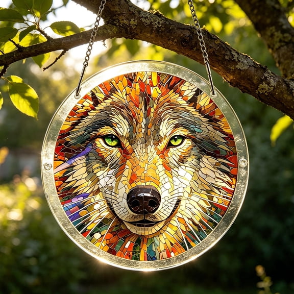 DAMAI Acrylic Puzzles Suncatcher Window Hanging, Sun Catcher Puzzle with Stained Glass Style Design and Acrylic Material, Garden Decoration Gift for Women Men Mom Birthday Home Decor