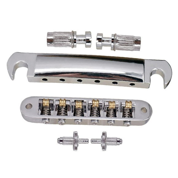 Pieza trasera de puente de sillín de rodillo para eléctricas con de torllos para y Plata shamjiam Guitar Bridge Set