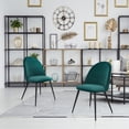 thumbnail image 4 of Dining Chair, Green Velvet, Metal Black legs, Set of 2 Side Chairs, 4 of 9