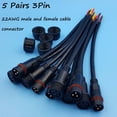 thumbnail image 3 of 5 Pairs Ip65 Waterproof 2/3-Pin 22Awg Wire Led Male and Female Cable Connector, 3 of 6