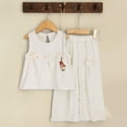 thumbnail image 2 of NIEWTR Summer Toddler Girl Clothes Girl Clothes Size 6 Toddler Baby Girl Summer Clothes Short Sleeves T-Shirt Tops + Shorts 18-24 Months 2Pcs Summer Beach Outfits 2-3 Years,White, 2 of 9