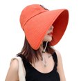 thumbnail image 2 of Sun Hat for Women Summer Beach Wide Brim UV Hats with Chin Strap Travel Foldable UPF 50, 2 of 6