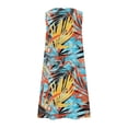 thumbnail image 4 of lcziwo Hawaiian Dresses for Women with Pockets Cotton Linen Hawaii Print Crew Neck Sleeveless Tank Dress Casual Holiday Sundresses Multicolor L, 4 of 5