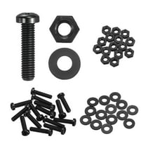 Uxcell 15 Set M6x25mm Nylon Plastic Cross Round Head Screw Phillips Bolts Hex Nuts Flat Washers Assortment Kit, Metric Full Thread Bolt Fasteners for DIY Machine Assembly, Black