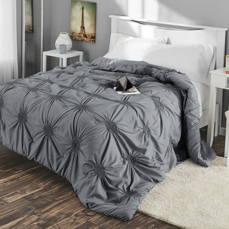 Mainstays Circle Ruched Solid Microfiber Comforter Walmart Com